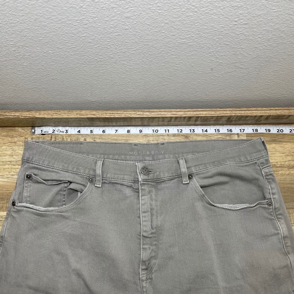 Mott & Bow Mercer Slim Fit Stretch Denim Jeans Mens 38x32 Light Grey Cotton EUC - Picture 6 of 7